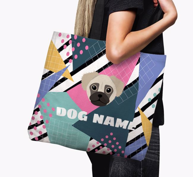 Retro Pattern: Personalised {breedFullName} Canvas Bag